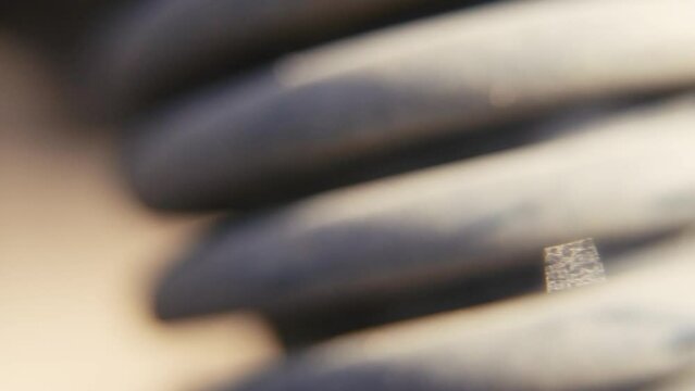 Macro video of a motorcycle brake, moto equipment