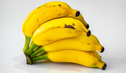 Ripe banana isolated in fine detail and selective focus.