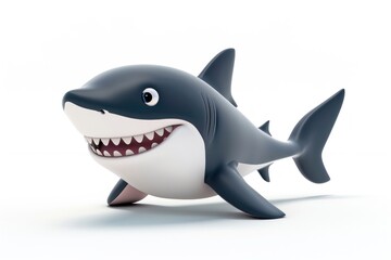 Fototapeta premium Cute shark animal fish sea life.