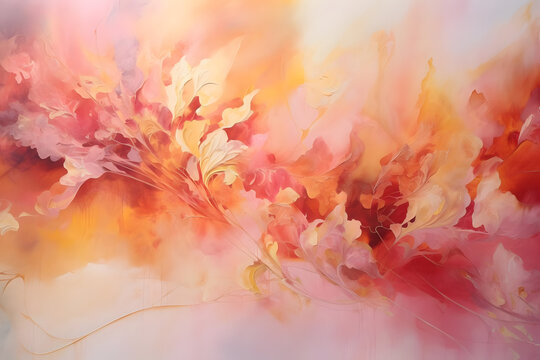 Sun Kissed Splendor Soiree, abstract landscape art, painting background, wallpaper, generative ai