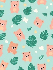cute bear wallpaper pattern background