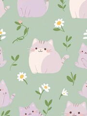 Cute colorful cat wallpaper background