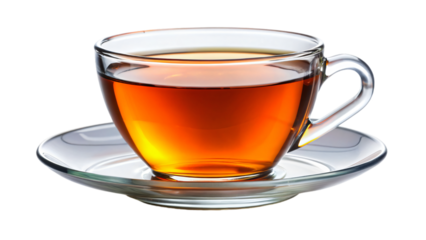 steaming black tea to hot beverages in white cups sit on saucers