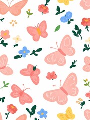 Colorful pretty butterfly wallpaper background