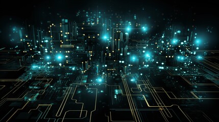 Obraz premium abstract background with elements of high technology and microcircuits