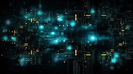 abstract background with elements of high technology and microcircuits