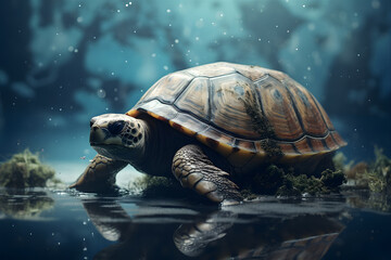 Habitat loss and climate change threaten turtles and marine life. May 23 World Turtle Day concept