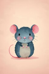 flat illustration of rat with calming colors