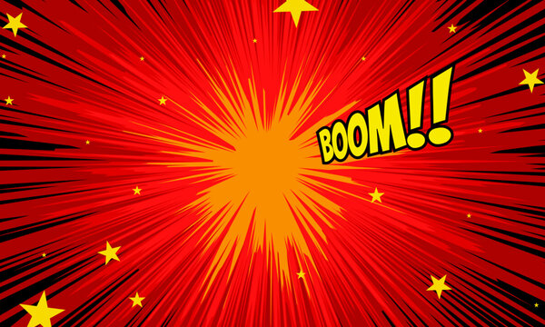 Boom comic background with exploding effect