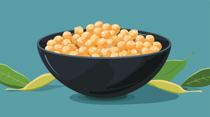 Bowl with chickpeas on table Vectot style vector desi