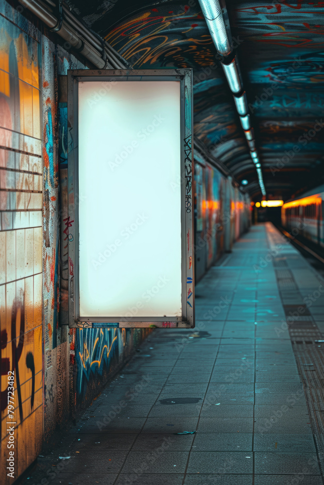 Poster the intersection of urban decay and artistic expression through graffiti in public spaces