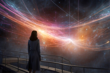 silhouette of a person in the sky Interstellar Data Stream: Illuminating the Cosmos