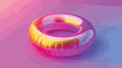 Bright inflatable ring on color background Vectot style