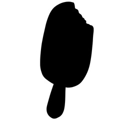Ice cream, silhouette, icon and doodle style