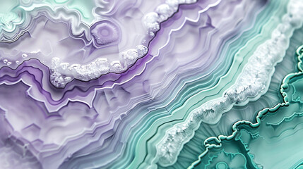 Agate ripples with a glossy finish in a lavender and mint alcohol ink design.