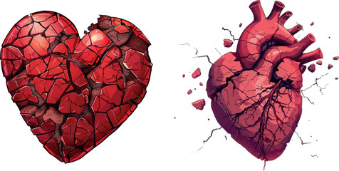  Beautiful whole heart broken on crack pieces - 797726633