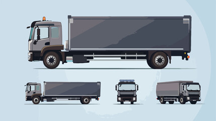 Cargo truck isolated. Cargo truck with side and front