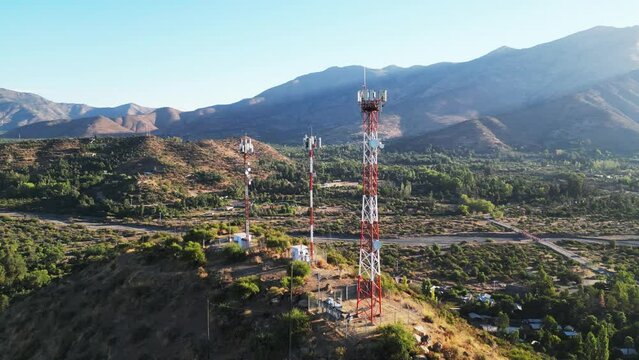telephone antenna on Cerro de Pirque, metropolitan region of Chile