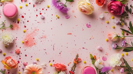 A Colorful photo of a mother's day celebration Poster Background with the Text space