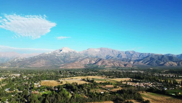 Andes mountain range in the commune of Pirque, country of Chile