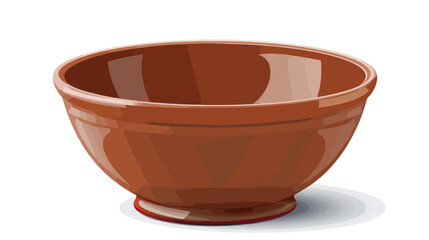 Ceramic bowl isolated on white background Vectot style