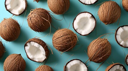 coconut pattern on blue background