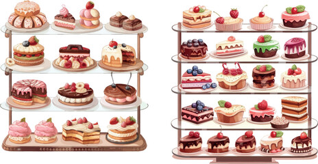Obraz premium Showcase with desserts