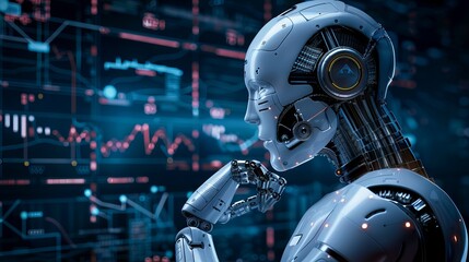 Fototapeta premium interaction of artificial intelligence and robots