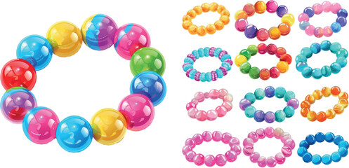 Diy bracelets. Plastic bead cartoon bracelet, kid jewelry accessories friendship wristband children handmad