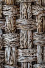 Texture of fiber art, featuring woven patterns and textured surfaces. Fiber art textures offer a tactile and handmade backdrop, ideal for conveying craftsmanship and creativity 