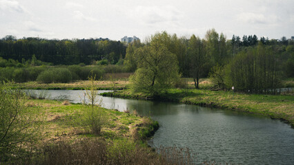 Fototapeta na wymiar View from the Svisloch River