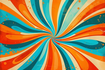 Psychedelic Waves: 70s Disco Event Poster in Funky Orange and Blue