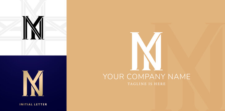 YN or NY monogram logo design elegant style vector illustration for personal name, business, fashion, branding company identity, advertisement materials golden foil, collages prins, wedding invitation