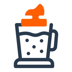 Mocha Espresso Based Chocolate Coffee Icon Illustration