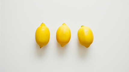 Lemons set against white.