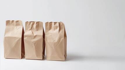 Rustic charm and eco-friendliness captured in kraft packaging against white.