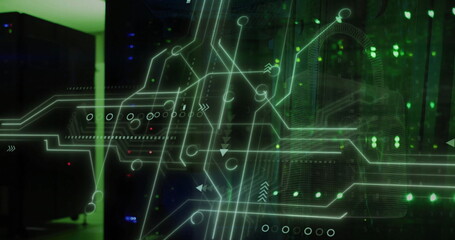 Image of computer circuit board and data processing