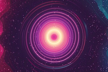 Obraz premium Central Glow 90s Dance Vibes Poster: Retro Psychedelic Minimalist Party in Modern Colors