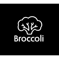 Broccoli logo word vector on black background