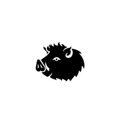 Minimalist logo cute wild boar 