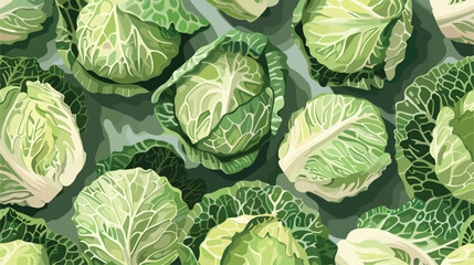 Pieces of fresh savoy cabbage on color background Vec - obrazy, fototapety, plakaty