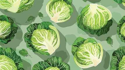 Pieces of fresh savoy cabbage on color background Vec - obrazy, fototapety, plakaty