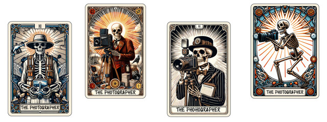 Photographer Skeleton Tarot Card 