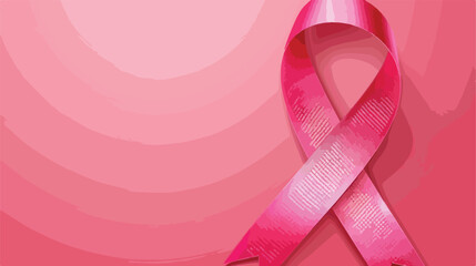 Pink ribbon on color background. Breast cancer awaren