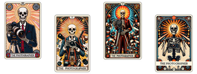 Photographer Skeleton Tarot Card 