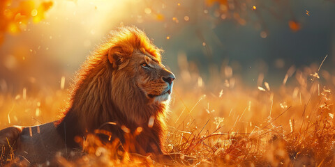 lion in africa, bright and airy photography