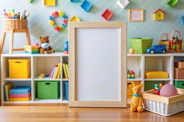 Kids room blank frame mockup
