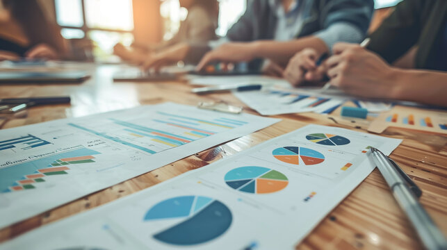 A strategic planning session unfolding, with charts and graphs mapping out the path to success.
