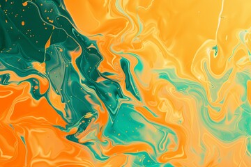 Vibrant Retro Psychedelic Party Poster: Liquid Orange and Teal Gradient