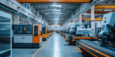 Obraz premium A modern factory with high - tech milling machines 